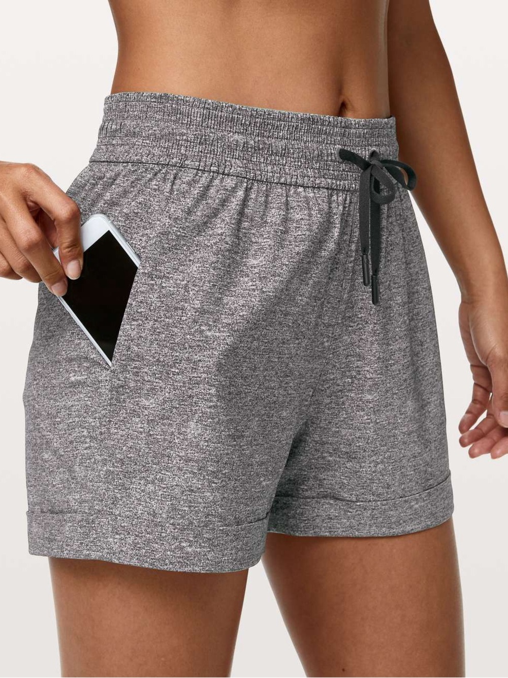 Lululemon Heather Lux Multi Black Spring Break Away Cuff Shorts (Size 8)